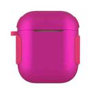 2 in 1 Matte Texture Contrast Color PC + TPU Earphone Case For AirPods 2 / 1(Fuchsia) - 1