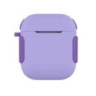 2 in 1 Matte Texture Contrast Color PC + TPU Earphone Case For AirPods 2 / 1(Lavender) - 1