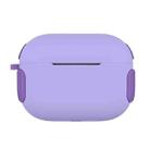 2 in 1 Matte Texture Contrast Color PC + TPU Earphone Case For AirPods Pro(Lavender) - 1