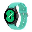 For Samsung Galaxy Watch 5 40mm Official Silicone Silver Round Buckle Watch Band(Teal) - 1