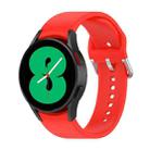 For Samsung Galaxy Watch 5 40mm Official Silicone Silver Round Buckle Watch Band(Red) - 1