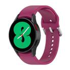 For Samsung Galaxy Watch 5 44mm Official Silicone Silver Round Buckle Watch Band(Wine Red) - 1
