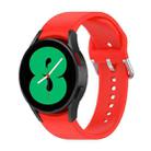 For Samsung Galaxy Watch 5 44mm Official Silicone Silver Round Buckle Watch Band(Red) - 1