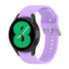 For Samsung Galaxy Watch 5 44mm Official Silicone Silver Round Buckle Watch Band(Purple) - 1