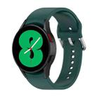 For Samsung Galaxy Watch 5 Pro 45mm Official Silicone Silver Round Buckle Watch Band(Dark Green) - 1
