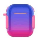 2 in 1 Varnish Colorful PC + TPU Earphone Case For AirPods 2 / 1(Blue+Rose Red Gradient) - 1