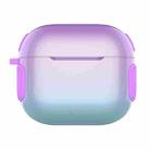 2 in 1 Varnish Colorful PC + TPU Earphone Case For AirPods 3(Purple+Blue Gradient) - 1