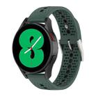 For Samsung Galaxy Watch 5 40mm 20mm Colorful Hole Silicone Watch Band(Olive Green + Black) - 1