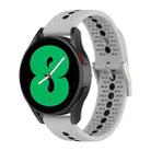 For Samsung Galaxy Watch 5 44mm 20mm Colorful Hole Silicone Watch Band(Grey Black) - 1