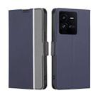 For vivo iQOO 10 Pro 5G Twill Texture Side Button Leather Phone Case(Blue) - 1