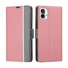 For Nothing Phone 1 Twill Texture Side Button Leather Phone Case(Pink) - 1