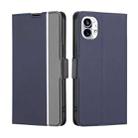 For Nothing Phone 1 Twill Texture Side Button Leather Phone Case(Blue) - 1