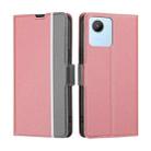 For Realme C30 4G/Narzo 50i Prime Twill Texture Side Button Leather Phone Case(Pink) - 1
