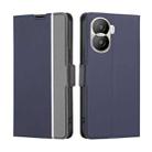 For Honor X40i Twill Texture Side Button Leather Phone Case(Blue) - 1