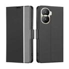 For Honor X40i Twill Texture Side Button Leather Phone Case(Black) - 1