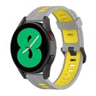 For Samsung Galaxy Watch 5 40mm 20mm Two-color Stripe Silicone Watch Band(Grey Yellow) - 1