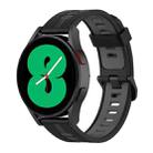 For Samsung Galaxy Watch 5 40mm 20mm Two-color Stripe Silicone Watch Band(Dark Grey+Black) - 1