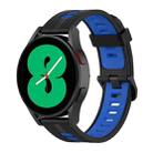 For Samsung Galaxy Watch 5 44mm 20mm Two-color Stripe Silicone Watch Band(Black Blue) - 1