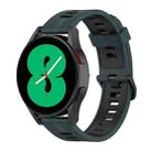 For Samsung Galaxy Watch 5 44mm 20mm Two-color Stripe Silicone Watch Band(Olive Green+Black) - 1