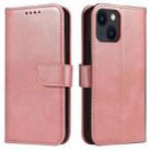 For iPhone 14 Calf Texture Buckle Flip Leather Phone Case (Rose Gold) - 1