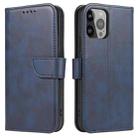 For iPhone 14 Pro Max Calf Texture Buckle Flip Leather Phone Case (Blue) - 1