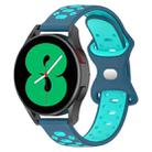 For Samsung Galaxy Watch 5 40mm 20mm Two-color Diamond Silicone Watch Band(Teal+Blue) - 1
