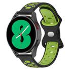 For Samsung Galaxy Watch 5 40mm 20mm Two-color Diamond Silicone Watch Band(Lime Green+Black) - 1