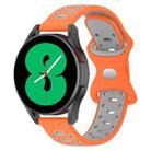 For Samsung Galaxy Watch 5 40mm 20mm Two-color Diamond Silicone Watch Band(Orange Grey) - 1