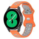 For Samsung Galaxy Watch 5 Pro 45mm 20mm Two-color Diamond Silicone Watch Band(Orange Grey) - 1