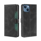 For iPhone 14 Skin Feel Magnetic Buckle Leather Phone Case (Black) - 1