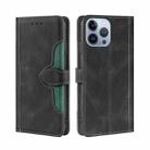 For iPhone 14 Pro Skin Feel Magnetic Buckle Leather Phone Case(Black) - 1