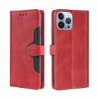 For iPhone 14 Pro Max Skin Feel Magnetic Buckle Leather Phone Case (Red) - 1