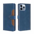 For iPhone 14 Pro Max Skin Feel Magnetic Buckle Leather Phone Case (Blue) - 1