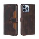 For iPhone 14 Pro Max Skin Feel Magnetic Buckle Leather Phone Case (Brown) - 1