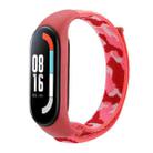 For Xiaomi Mi Band 5/6/7 Nylon Loop Integrated Camo Woven Strap(Red Camouflage) - 1