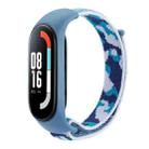 For Xiaomi Mi Band 5/6/7 Nylon Loop Integrated Camo Woven Strap(Blue Camouflage) - 1