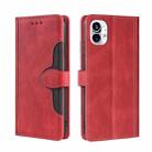 For Nothing Phone 1 Skin Feel Magnetic Buckle Leather Phone Case(Red) - 1