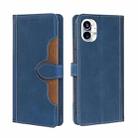 For Nothing Phone 1 Skin Feel Magnetic Buckle Leather Phone Case(Blue) - 1