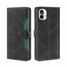 For Nothing Phone 1 Skin Feel Magnetic Buckle Leather Phone Case(Black) - 1