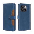For OnePlus 10T Skin Feel Magnetic Buckle Leather Phone Case(Blue) - 1