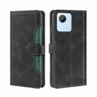 For Realme C30 4G/Narzo 50i Prime Skin Feel Magnetic Buckle Leather Phone Case(Black) - 1