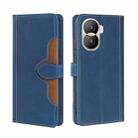 For Honor X40i Skin Feel Magnetic Buckle Leather Phone Case(Blue) - 1