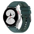 For Samsung Galaxy Watch 5 40mm 20mm Black Buckle Step Silicone Watch Band(Green) - 1