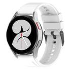 For Samsung Galaxy Watch 5 44mm 20mm Black Buckle Step Silicone Watch Band(White) - 1