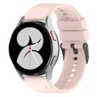 For Samsung Galaxy Watch 5 44mm 20mm Black Buckle Step Silicone Watch Band(Pink) - 1