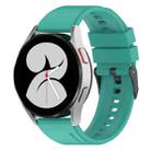 For Samsung Galaxy Watch 5 Pro 45mm 20mm Black Buckle Step Silicone Watch Band(Teal) - 1