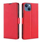 For iPhone 14 Ultra-thin Voltage Side Buckle Leather Phone Case (Red) - 1