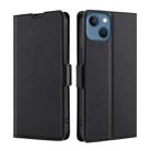 Ultra-thin Voltage Side Buckle Leather Phone Case For iPhone 14 Plus(Black) - 1