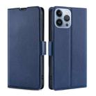 For iPhone 14 Pro Ultra-thin Voltage Side Buckle Leather Phone Case(Blue) - 1