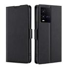 For vivo iQOO 10 Ultra-thin Voltage Side Buckle Leather Phone Case(Black) - 1